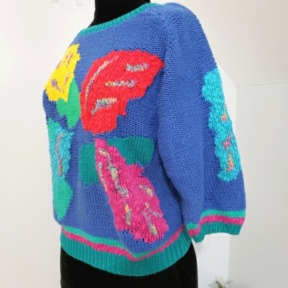 Vintage Jennifer Reed Hand Woven Scoopneck Linen Blend Half Sleeve Sweater Large - Picture 6 of 9